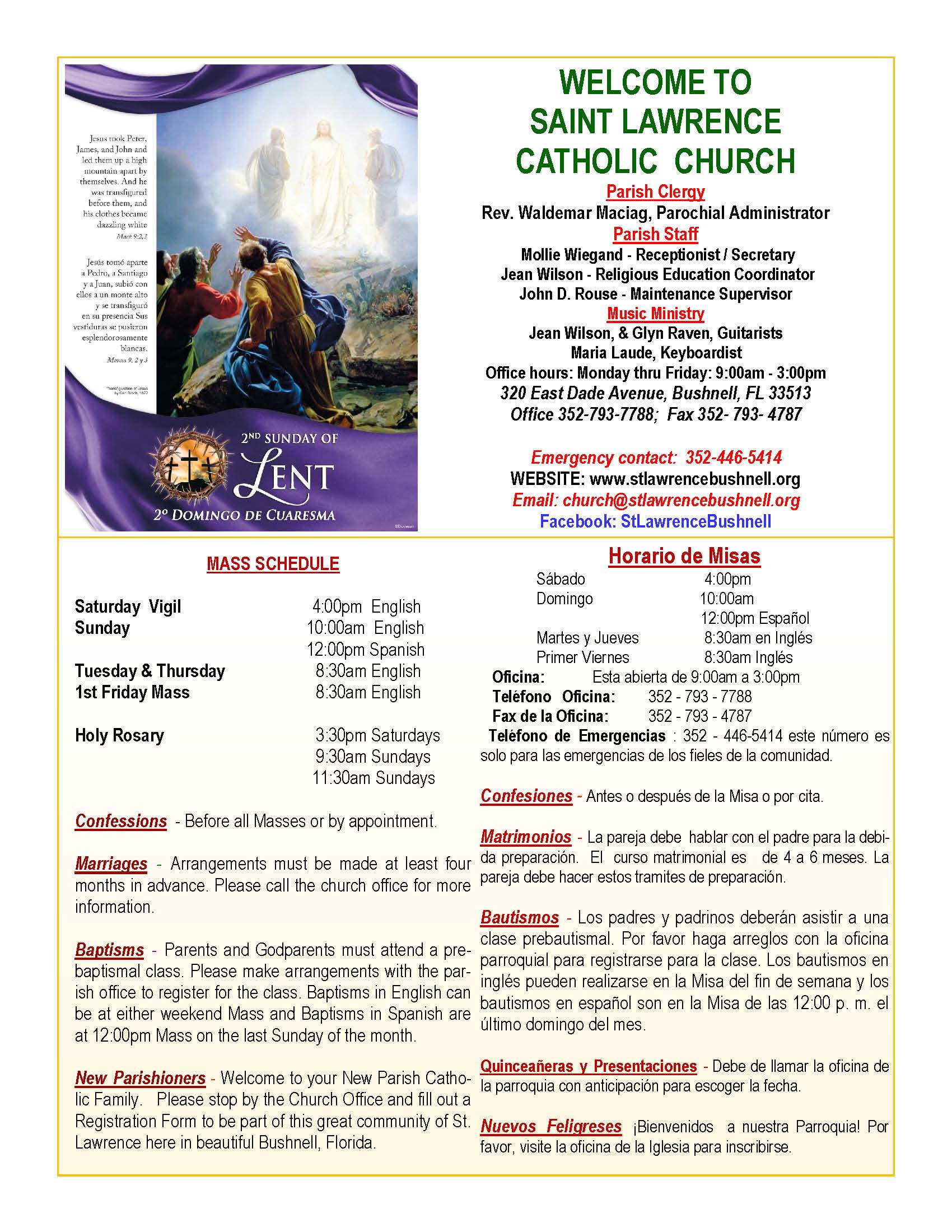 Weekly Bulletin – St. Lawrence